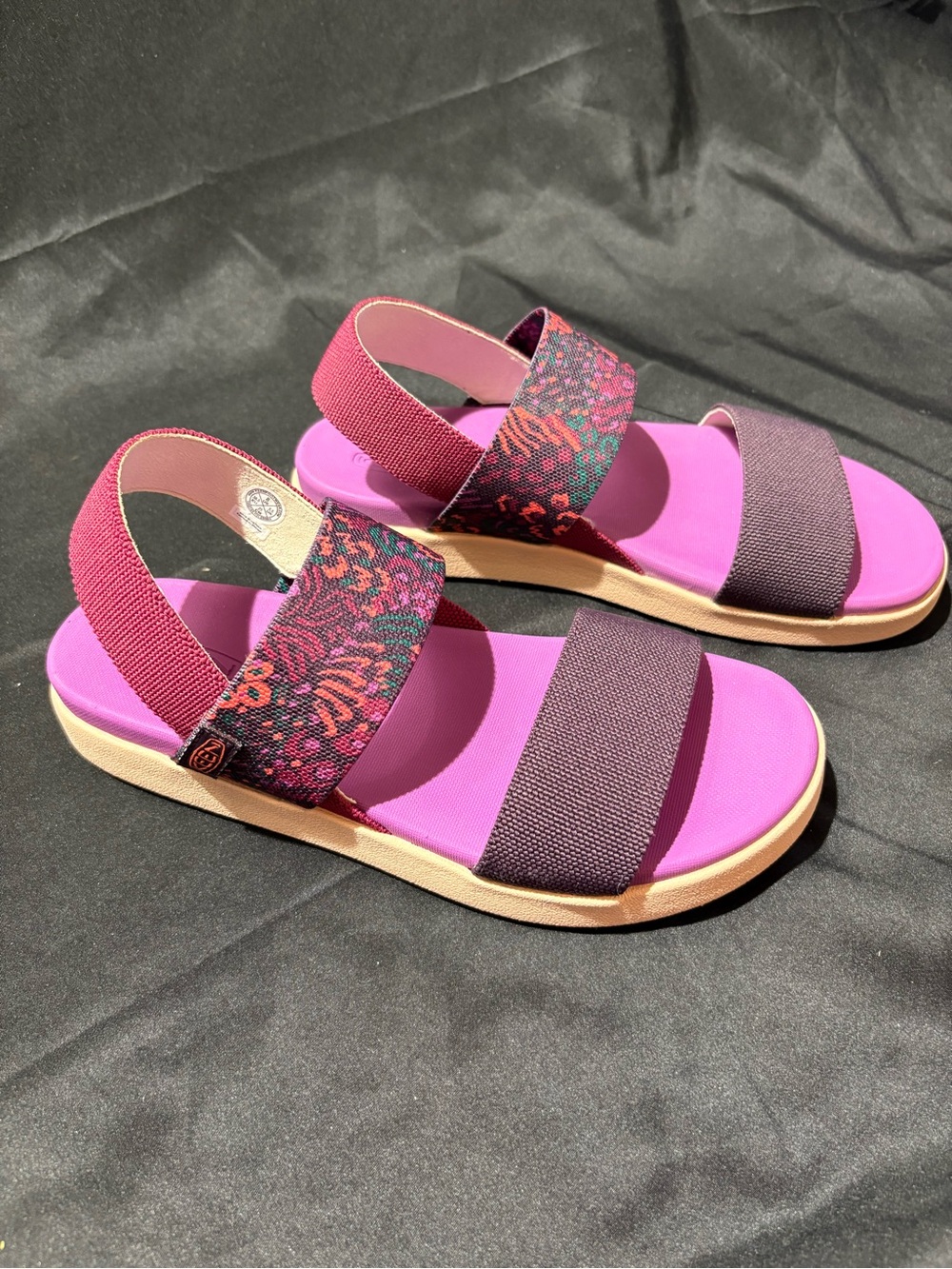 Keen Women's Pink and Purple Patterned Elastic Strap Sandals - Picture 2 of 6